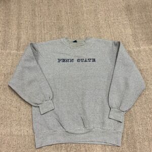 Vintage Penn State Sweatshirt Mens Large Gray 1990s Embroidered